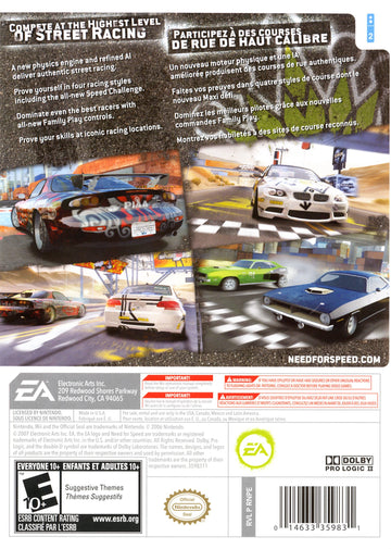 
Need for Speed: ProStreet | Wii | back cover 1