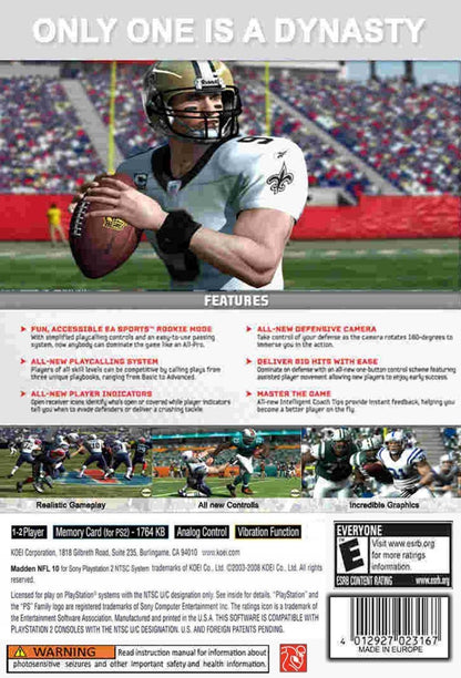 
Madden NFL 11 | PlayStation 2 | back cover 1 | Region: North America | Source: LaunchBox