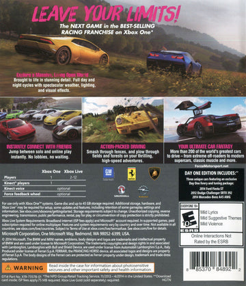 
Forza Horizon 2 | Xbox One | back cover 1