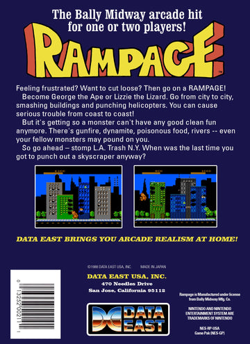 
Rampage | NES | back cover 1