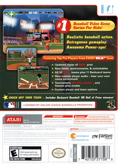 
Backyard Baseball '10 | Wii | back cover 1