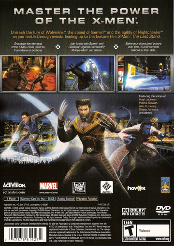 
X-Men: The Official Game | PlayStation 2 | back cover 1 | Region: North America | Source: LaunchBox
