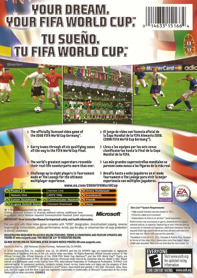 
FIFA World Cup: Germany 2006 | Xbox | back cover 1