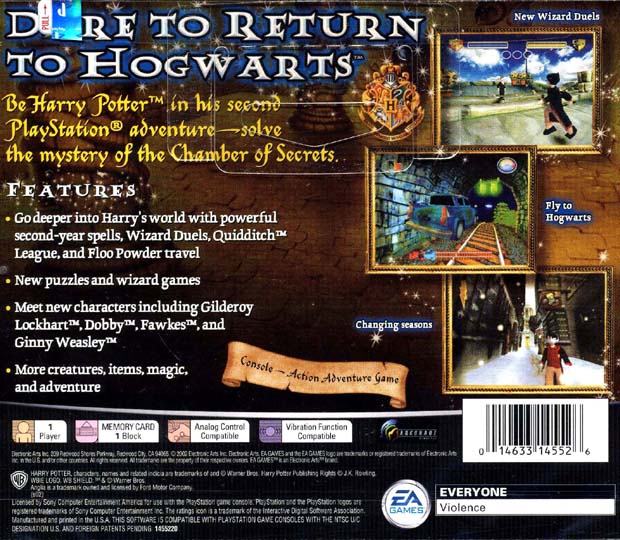 
Harry Potter and the Chamber of Secrets | Game Boy Advance | back cover 1