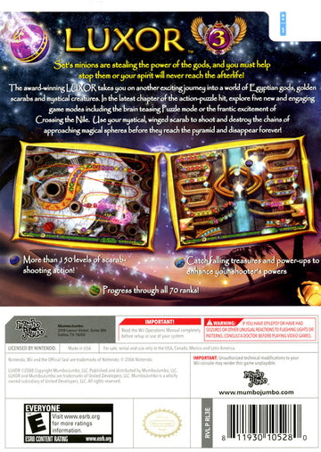 
Luxor 3 | Wii | back cover 1