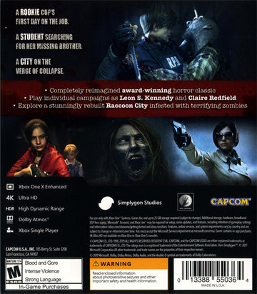 
Resident Evil 2 | Xbox One | back cover 1