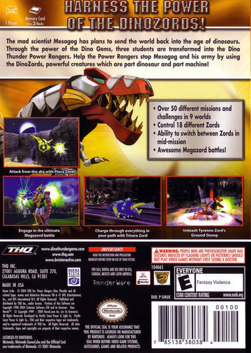 
Power Rangers: Dino Thunder | GameCube | back cover 1