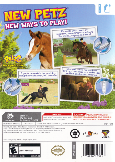Petz: Horsez 2 | Wii | back cover 1