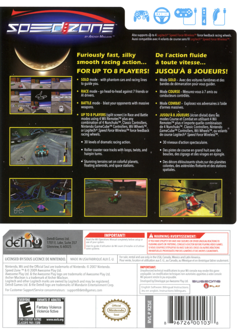 
Speed Zone | Wii | back cover 1