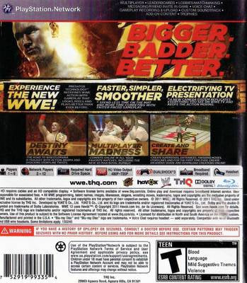 
WWE '12 | PlayStation 3 | back cover 1