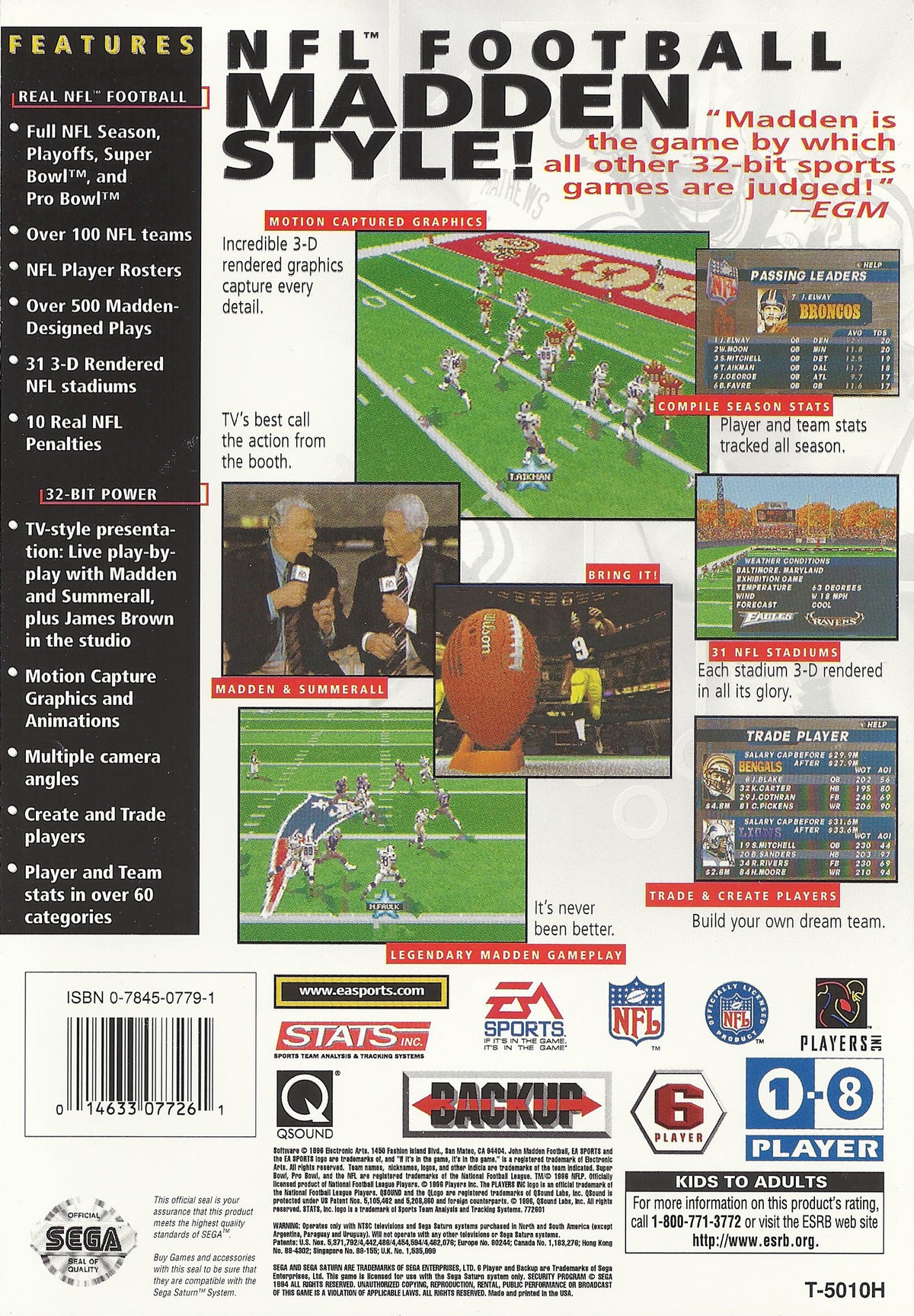 
Madden NFL 97 | Saturn | back cover 1