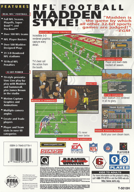 
Madden NFL 97 | Saturn | back cover 1