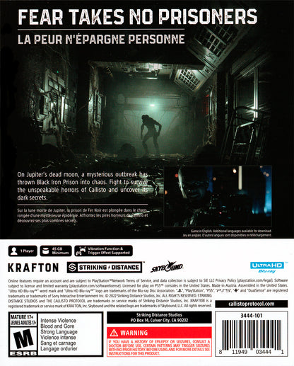 
The Callisto Protocol | PlayStation 5 | back cover 1 | Region: North America | Source: LaunchBox