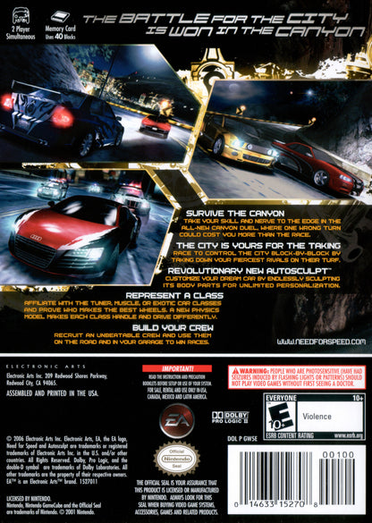 
Need for Speed: Carbon | GameCube | back cover 1