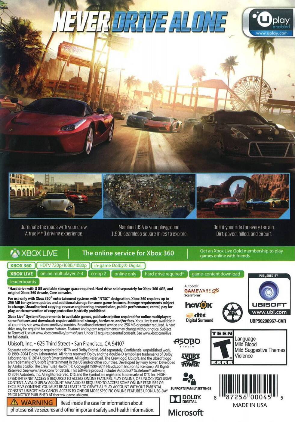 
The Crew | Xbox 360 | back cover 1