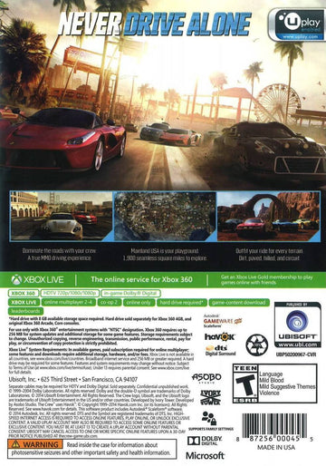 
The Crew | Xbox 360 | back cover 1