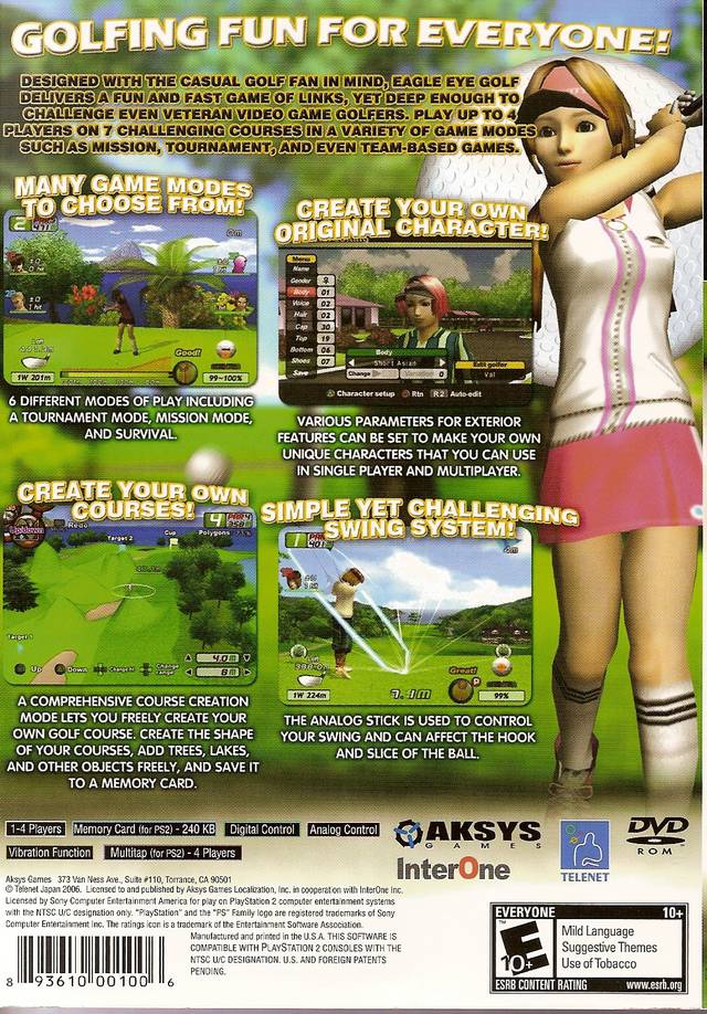 
Eagle Eye Golf | PlayStation 2 | back cover 1