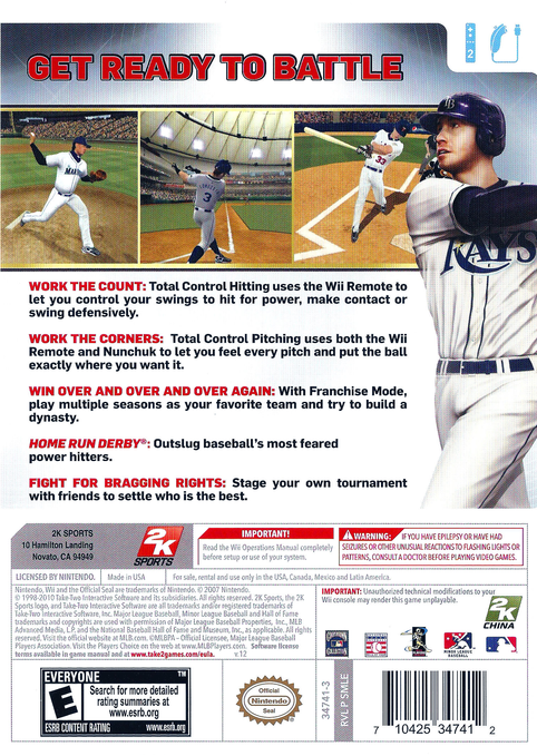 
Major League Baseball 2K10 | Wii | back cover 1