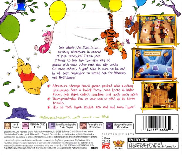 
Disney's Pooh's Party Game: In Search of the Treasure | PlayStation | back cover 1