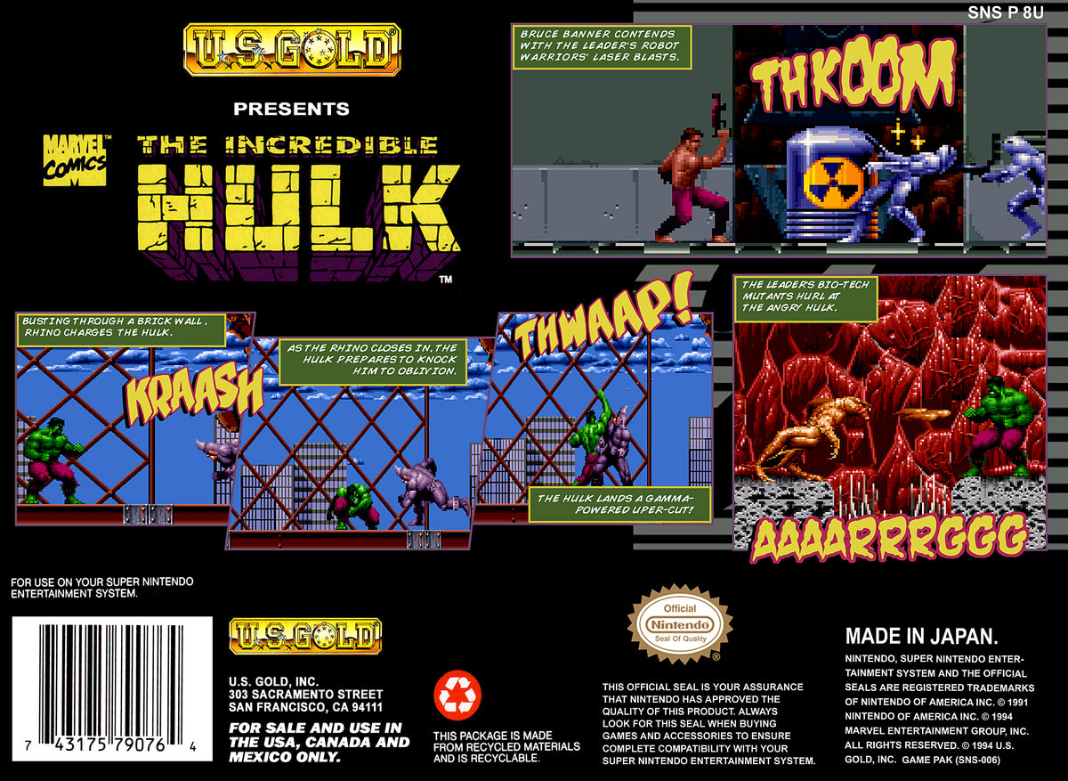 
The Incredible Hulk | SNES | back cover 1