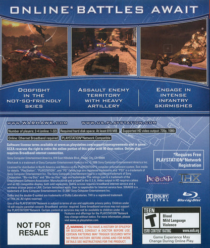 
Warhawk | PlayStation 3 | back cover 1 | Region: North America | Source: LaunchBox