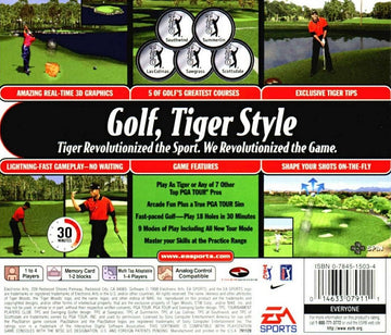 
Tiger Woods '99 PGA Tour Golf | PlayStation | back cover 1 | Region: North America | Source: LaunchBox