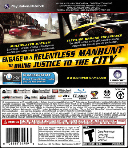 
Driver: San Francisco | PlayStation 3 | back cover 1 | Region: North America | Source: LaunchBox