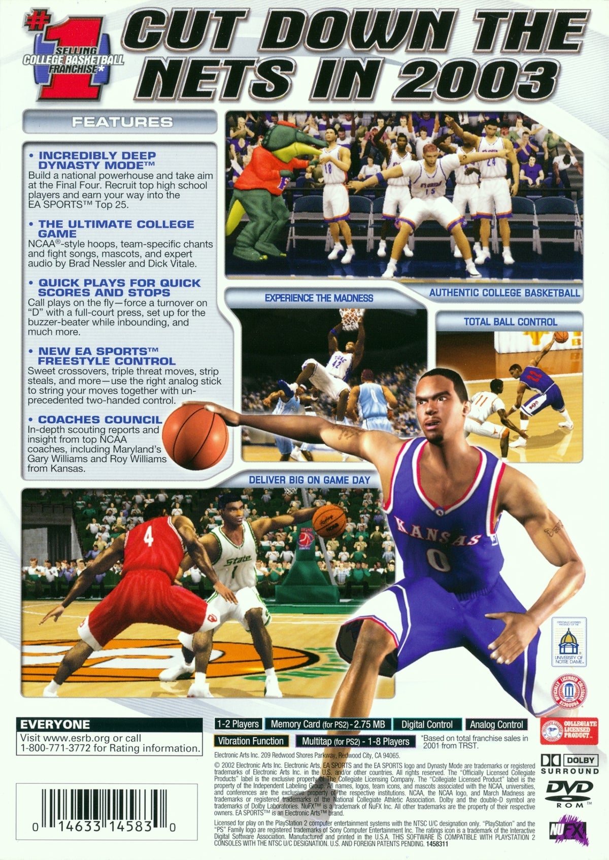 
NCAA March Madness 2003 | PlayStation 2 | back cover 1 | Region: North America | Source: LaunchBox