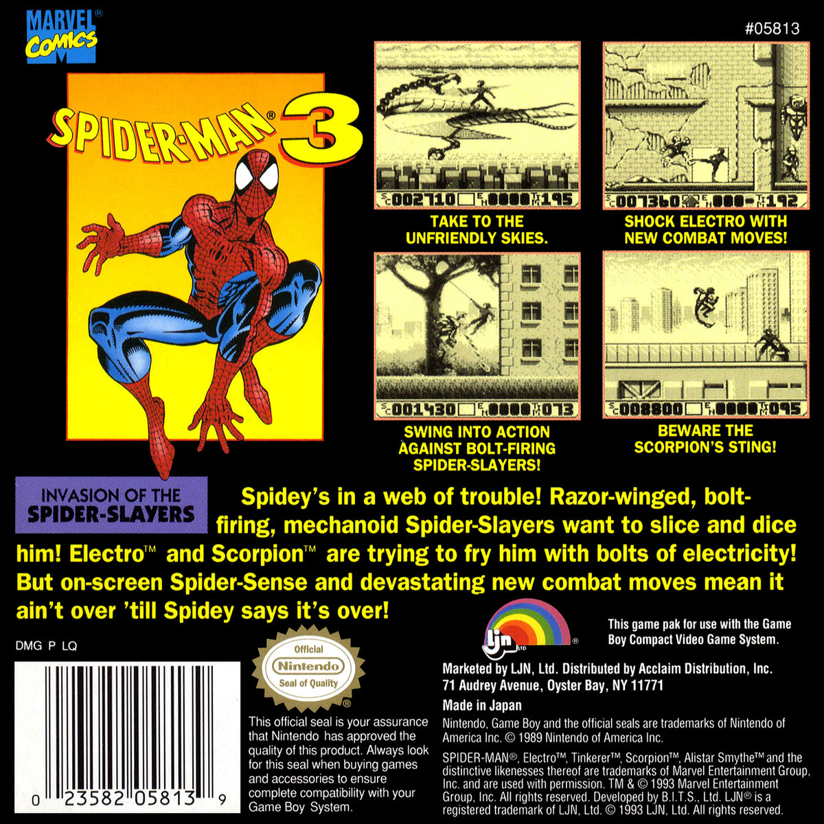 
Spider-Man 3: Invasion of the Spider-Slayers | Game Boy | back cover 1