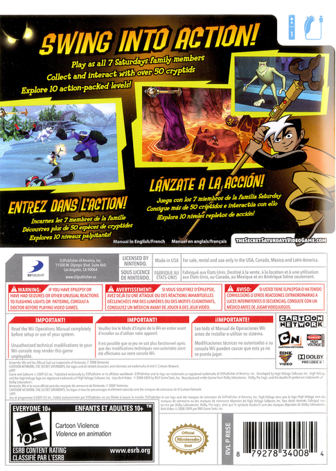 
The Secret Saturdays: Beasts of the 5th Sun | Wii | back cover 1