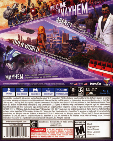 
Agents of Mayhem | PlayStation 4 | back cover 1