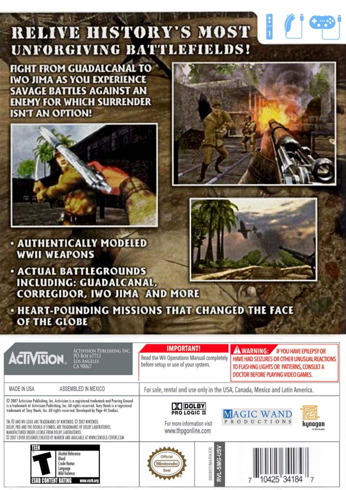 
The History Channel: Battle for the Pacific | Wii | back cover 1