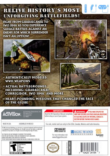 
The History Channel: Battle for the Pacific | Wii | back cover 1