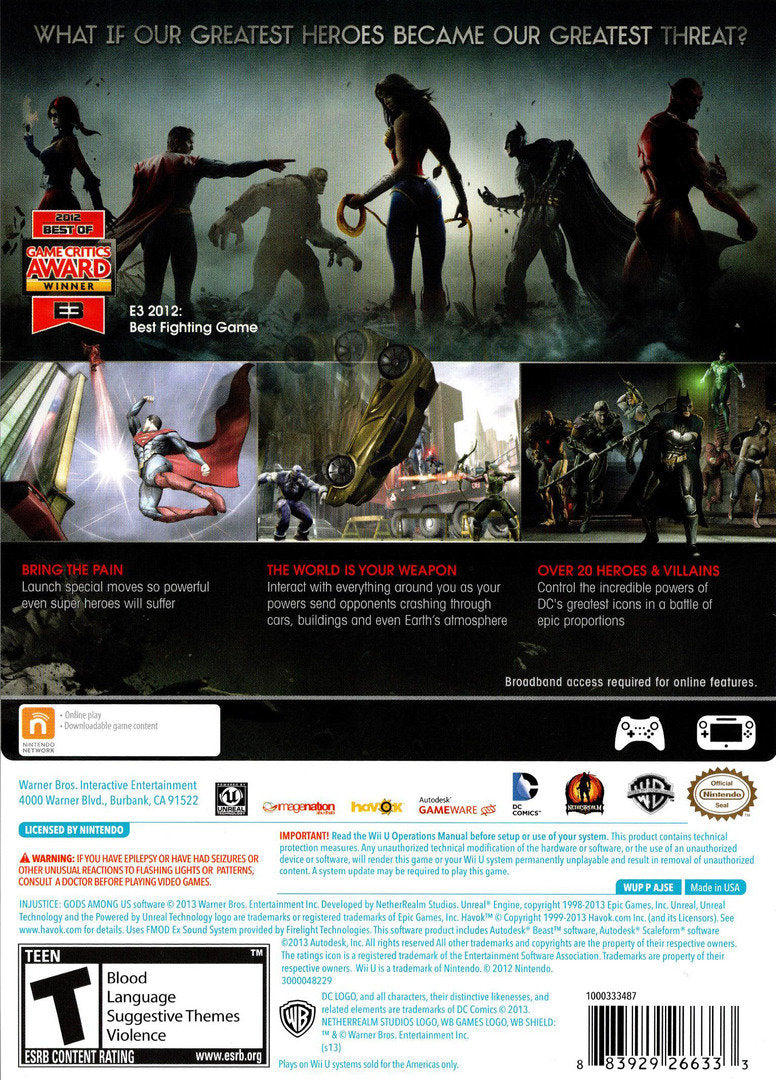 
Injustice: Gods Among Us | Wii U | back cover 1