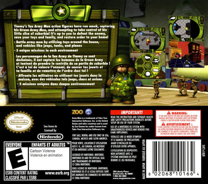 
Army Men: Soldiers of Misfortune | Nintendo DS | back cover 1 | Region: North America | Source: LaunchBox
