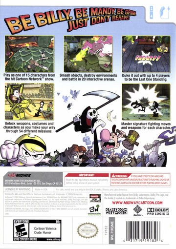 
The Grim Adventures of Billy & Mandy | Wii | back cover 1