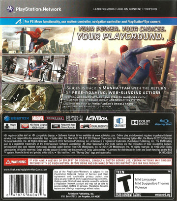 
The Amazing Spider-Man | PlayStation 3 | back cover 1