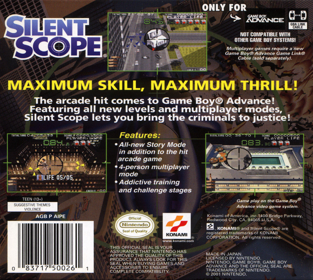 
Silent Scope | Game Boy Advance | back cover 1