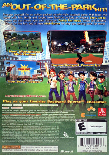 
Backyard Sports: Sandlot Sluggers | Xbox 360 | back cover 1 | Region: North America | Source: LaunchBox