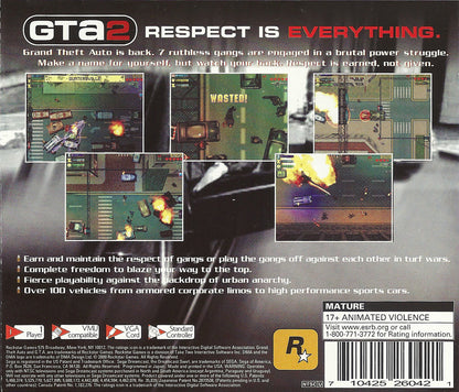 Grand Theft Auto 2 | Dreamcast | back cover 1 | region=North America | launchbox-b7be4291fb2b | source=LaunchBox