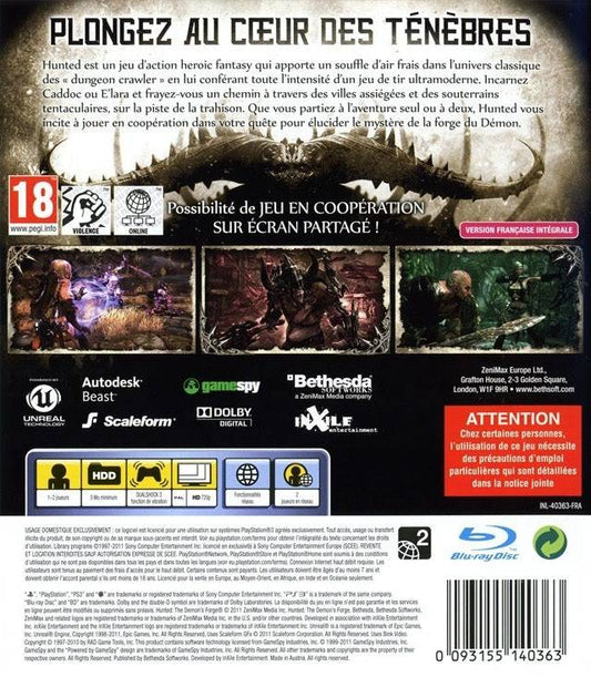 
Hunted: The Demon's Forge | PlayStation 3 | back cover 1 | Region: North America | Source: LaunchBox