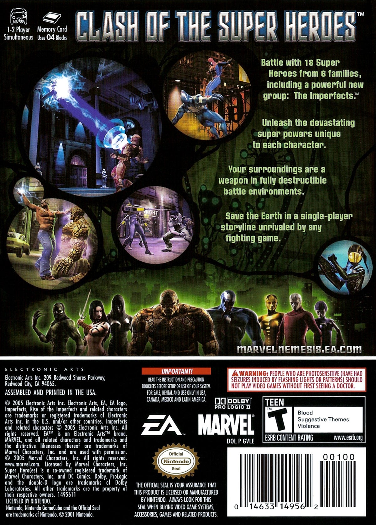 
Marvel Nemesis: Rise of the Imperfects | GameCube | back cover 1