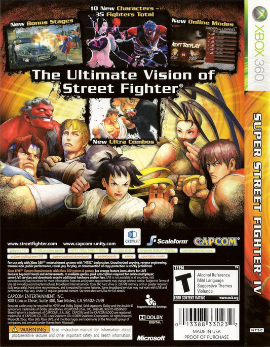 
Super Street Fighter IV | Xbox 360 | back cover 1 | Region: North America | Source: LaunchBox