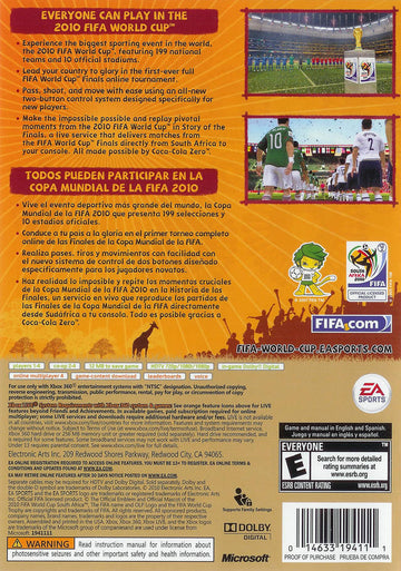 
2010 FIFA World Cup South Africa | Xbox 360 | back cover 1