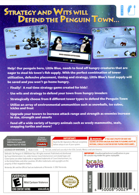 
Defendin' De Penguin | Wii | back cover 1 | Region: North America | Source: LaunchBox
