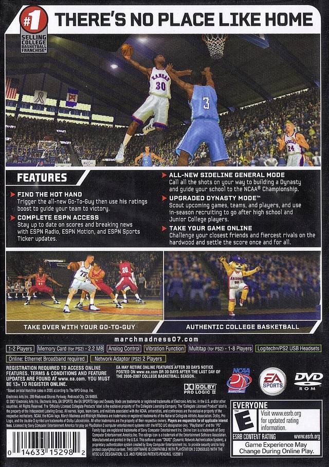 
NCAA March Madness 07 | PlayStation 2 | back cover 1 | Region: North America | Source: LaunchBox