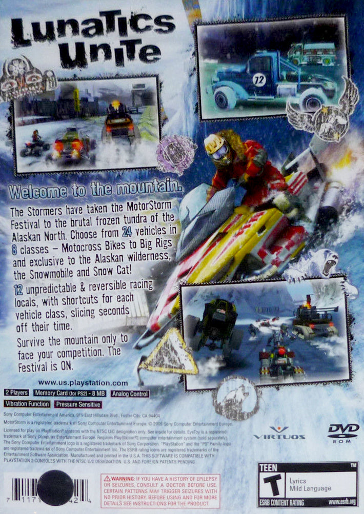 
MotorStorm: Arctic Edge | PlayStation 2 | back cover 1