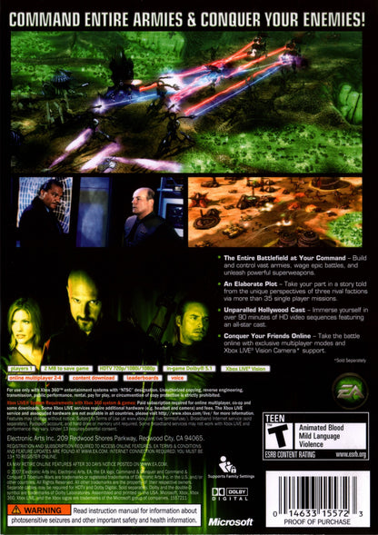 
Command & Conquer 3: Tiberium Wars | Xbox 360 | back cover 1