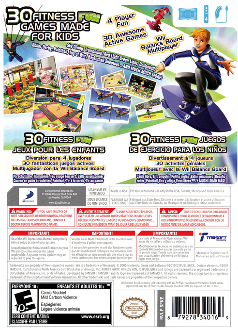 
Family Party: Fitness Fun | Wii | back cover 1