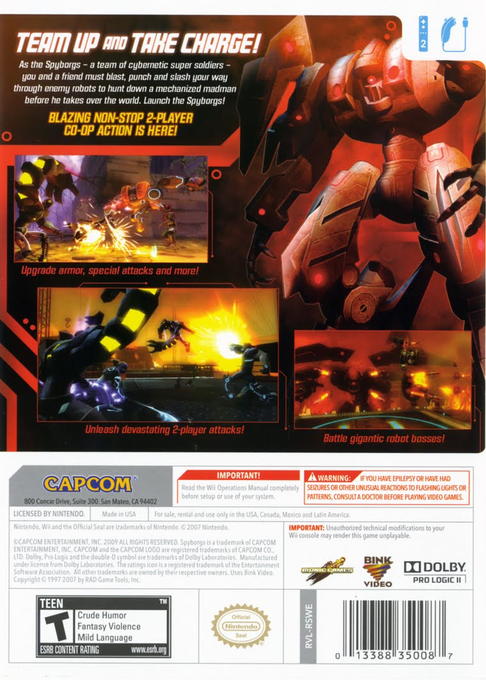 
Spyborgs | Wii | back cover 1